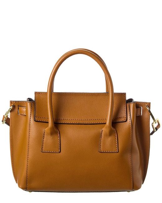 Italian Leather Brown Top Handle Leather Satchel