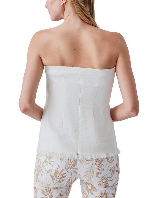 J.McLaughlin White Damari Linen-Blend Tube Top