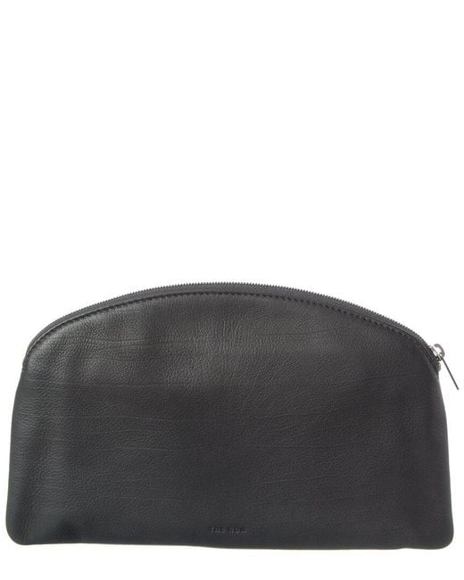 The Row Gray Leather Clutch