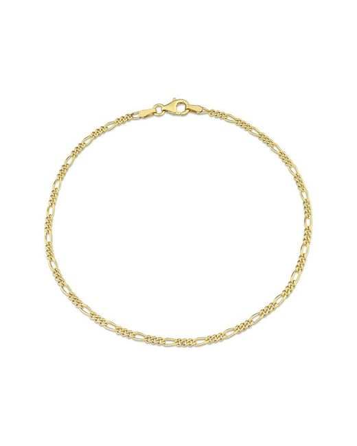 Italian Silver Metallic 18K Over Figaro Chain Bracelet
