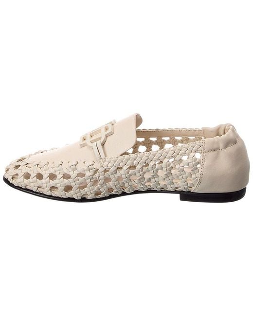 Jonathan Simkhai White Dion Woven Leather Loafer