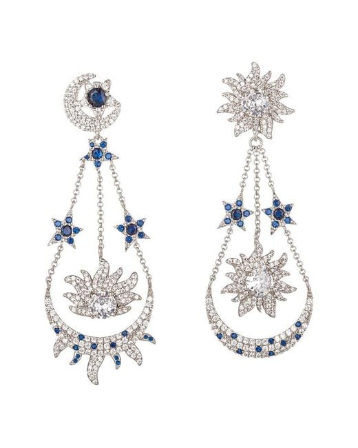 Eye Candy LA White The Luxe Collection Cz Sun And Moon Drop Earrings