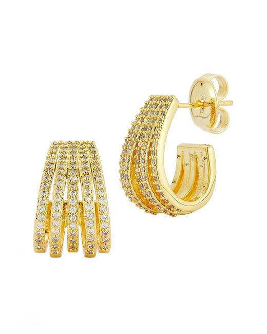 Glaze Jewelry Metallic 18k Plated Cz Earrings