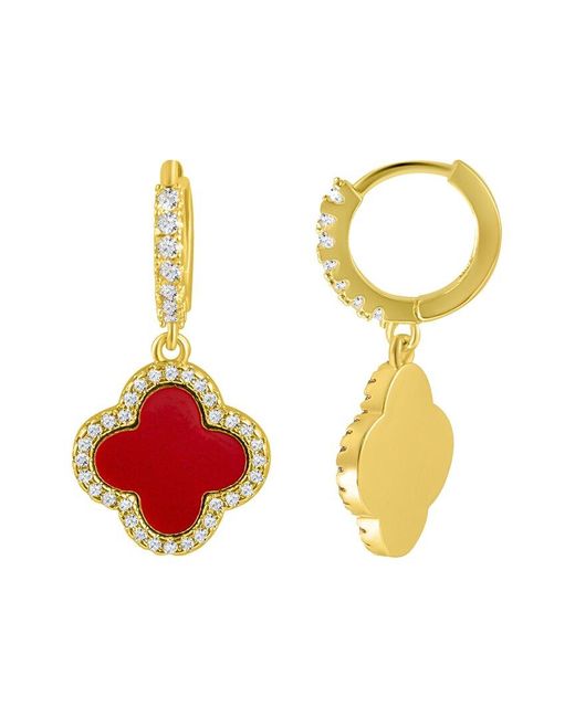 Adornia Red 14K Plated Cover Huggie Earrings