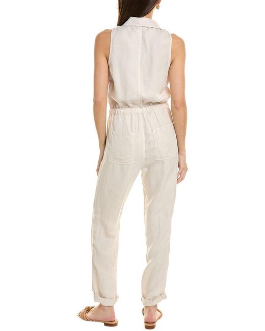 Bella Dahl White Sierra Linen-blend Jumpsuit