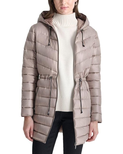 DKNY Packable Anorak Coat in Brown Lyst