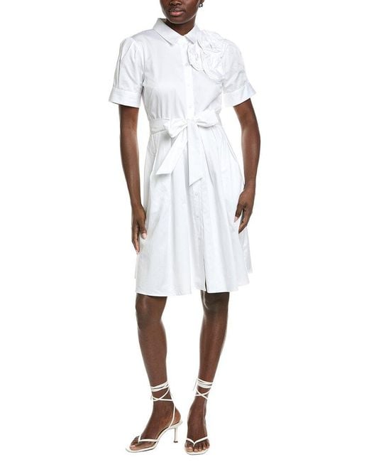 Karl Lagerfeld White Flower Corsage Dress