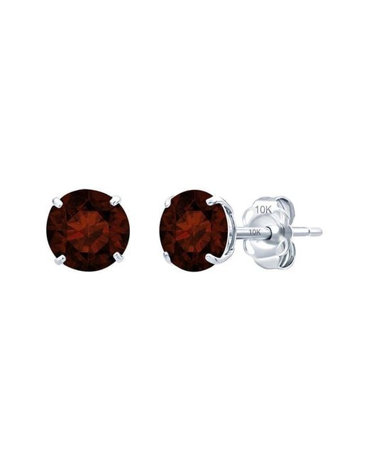 MaxColor Brown 14K 1.80 Ct. Tw. Garnet Stud Earrings