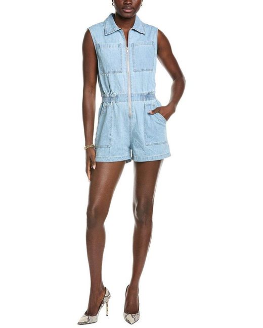 Elan Blue Collared Romper