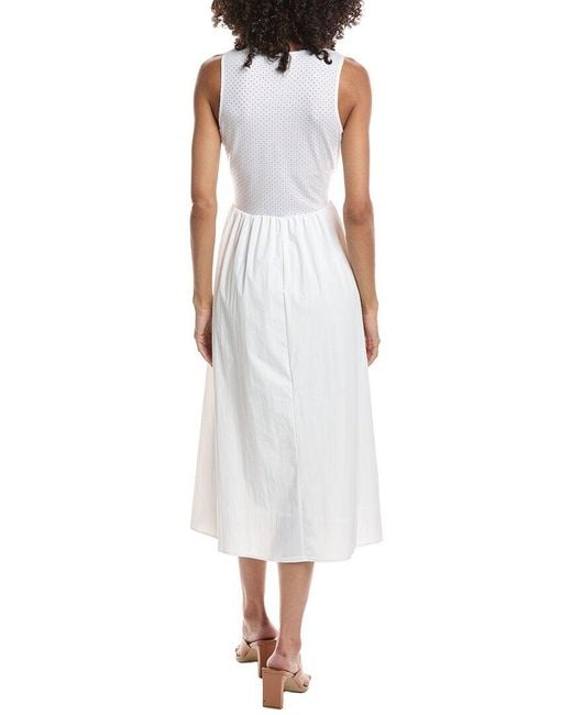 Bernardo White Combo Midi Dress