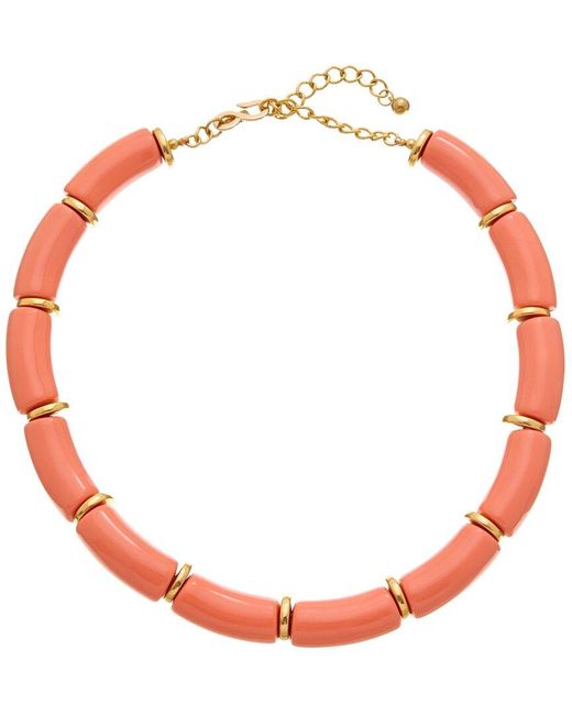 Kenneth Jay Lane Red Plated Beaded Necklace