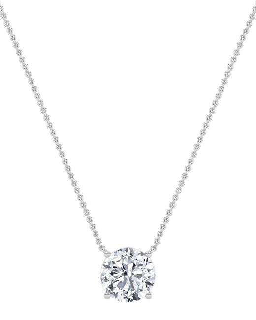 Lab Grown Diamonds Metallic 14K 1.50 Ct. Tw. Lab-Grown Diamond Pendant