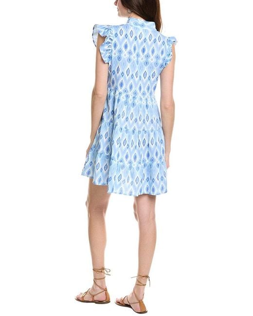 Sail To Sable Blue Linen Mini Dress