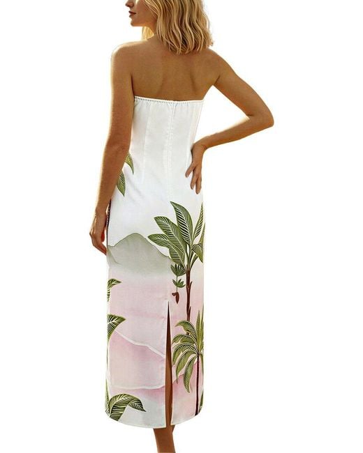 CAMILA BLANCO Green Linen Midi Dress