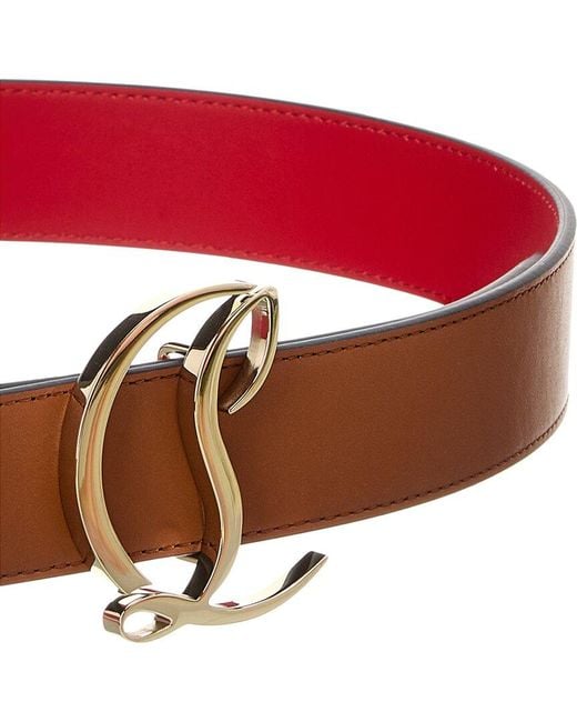Christian Louboutin Red Cl Logo Leather Belt