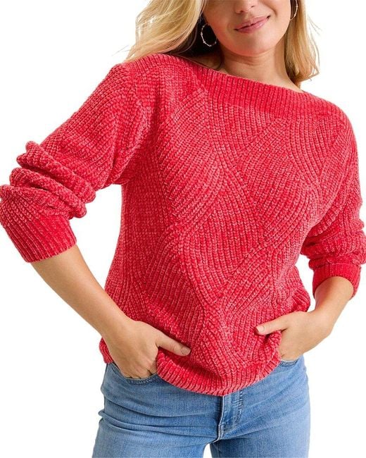 Tommy Bahama Red Shell St Luna Chenille Sweater
