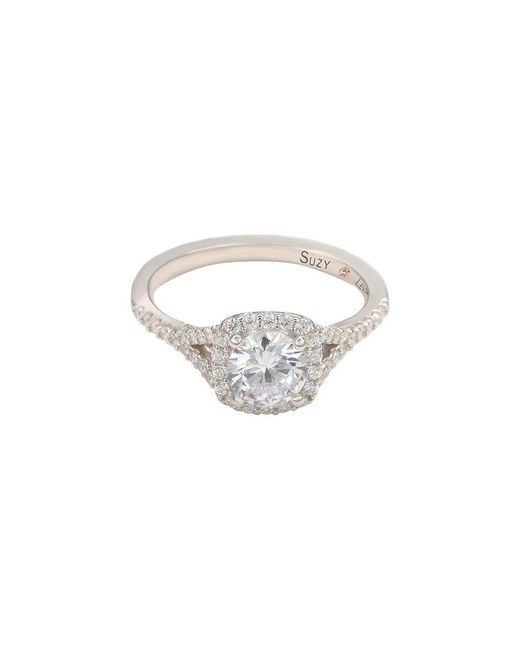 Suzy Levian CZ Jewelry White Suzy Levian Cz Halo Ring