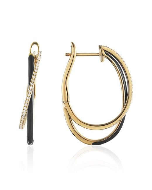 Diana M Metallic Fine Jewelry 14k 0.12 Ct. Tw. Diamond Enamel Earrings
