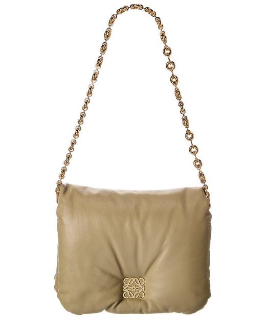 Loewe Natural Goya Puffer Leather Shoulder Bag