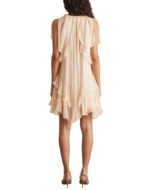 Reiss Natural Lexie Short Ruffle Flippy Dress
