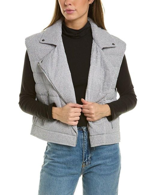 Herno Gray Metallic Cropped Vest