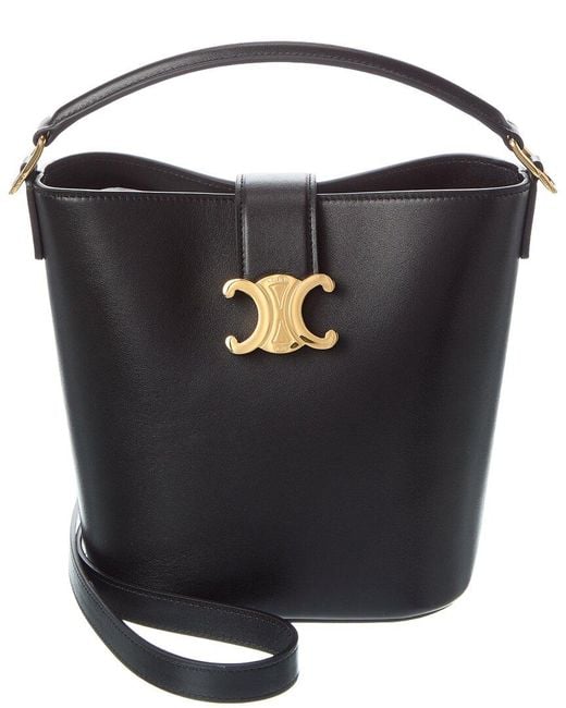 Céline Black Louise Small Leather Bucket Bag