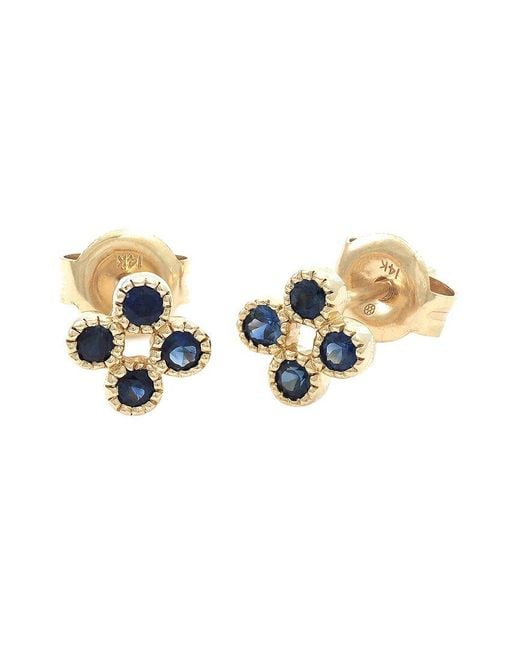 Gemstones Metallic 14K 0.36 Ct. Tw. Sapphire Earrings