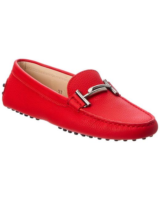 Tod's Red Leather Loafer