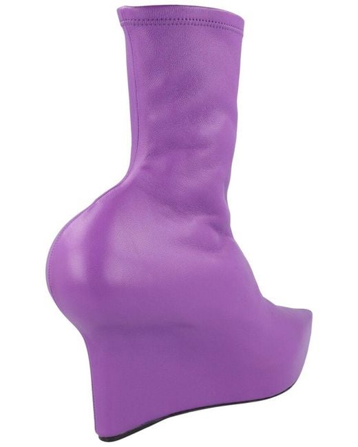 Givenchy Purple Leather Wedge Bootie