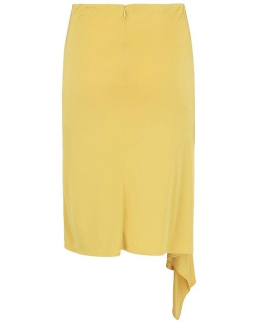 Givenchy Yellow Draped Asymmetrical Skirt