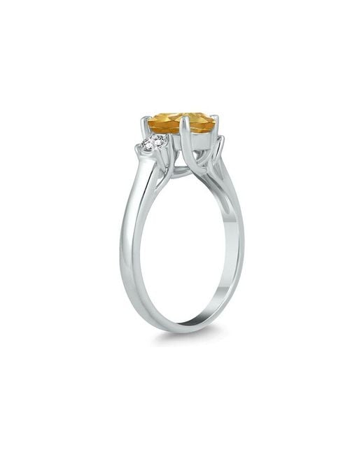 Gem Spark White 14K 1.58 Ct. Tw. Diamond & Citrine Ring