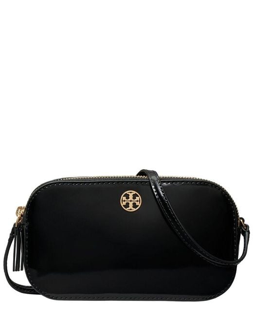 Tory Burch Black Smooth Camera Bag Leather Crossbody