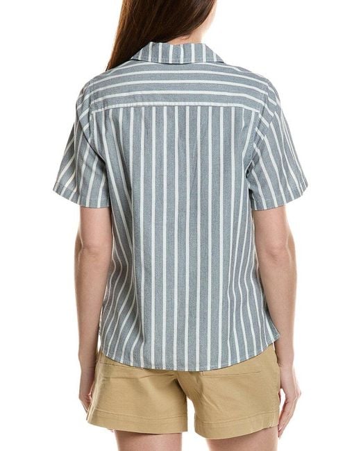 Tommy Bahama Blue Chambray Stripe Utility Top