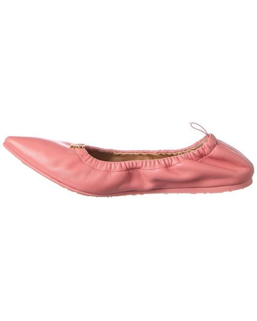 Gianvito Rossi Pink Alina Leather Flat