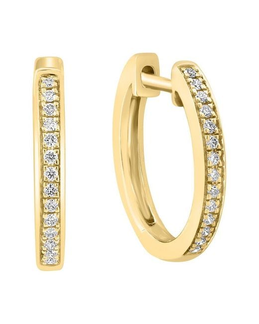 Effy Fine Jewelry Metallic 14K 0.11 Ct. Tw. Diamond Earrings