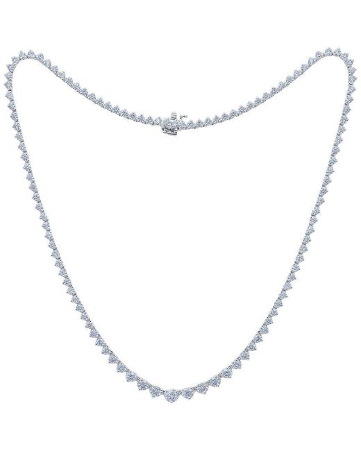 Diamond Select Cuts White 14K 10.00 Ct. Tw. Graduated Diamond Tennis Necklace
