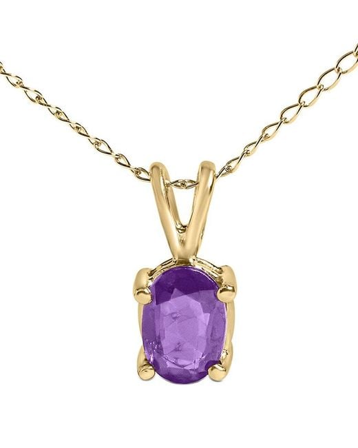 Haus of Brilliance Metallic Colorful Gemstones 14K 0.55 Ct. Tw. Amethyst Pendant Necklace