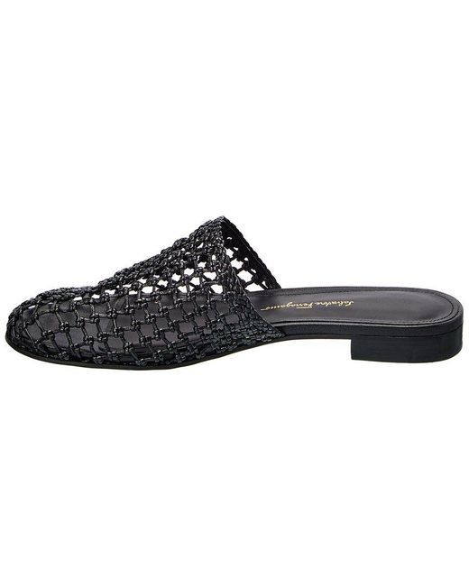 Ferragamo Black Ellas Leather Flat