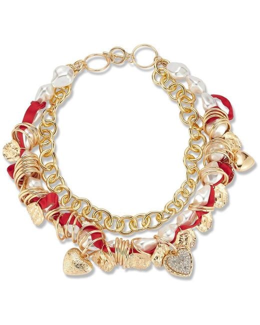 Sphera Milano Metallic Plated Cz Toggle Necklace
