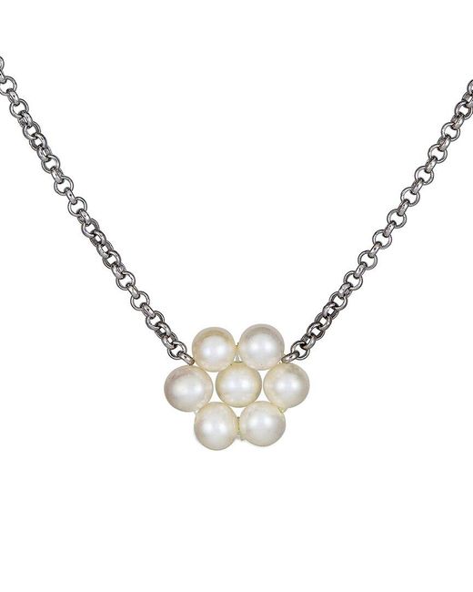 Belpearl Metallic Silver 4-5mm Pearl Necklace