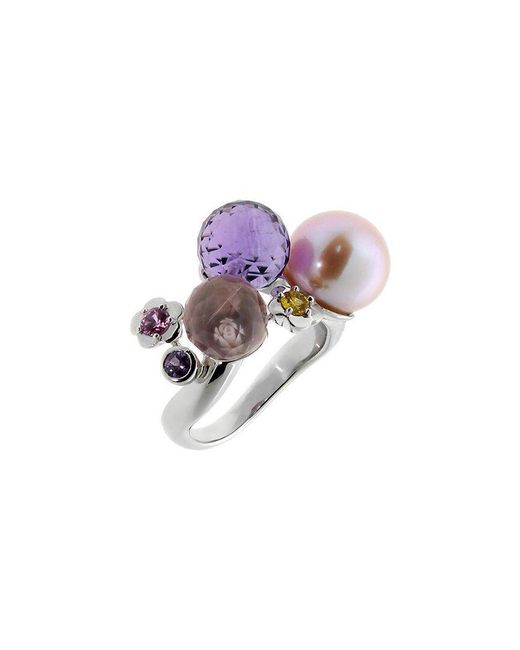 Chanel Pink 18K Gemstone Camelia Ring (Authentic Pre-Owned)