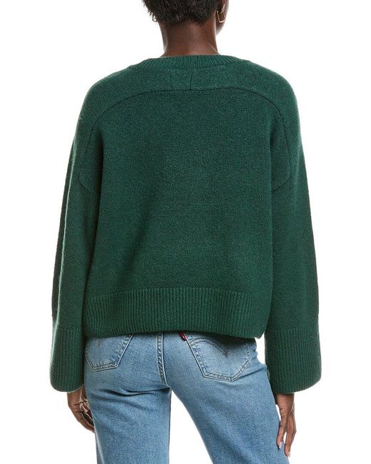 Vince Camuto Green Raglan Wide Sleeve Sweater