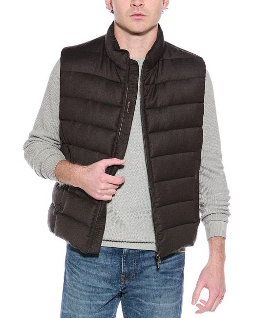 Moorer Gray Oliver Wool & Cashmere-Blend Down Gilet for men