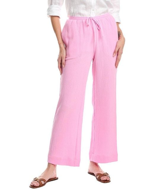 Stellah Pink Maya Double Gauze Relaxed Pant