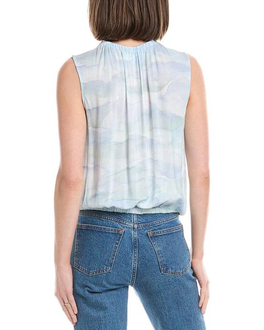 Bella Dahl Blue Elastic Neck Tank