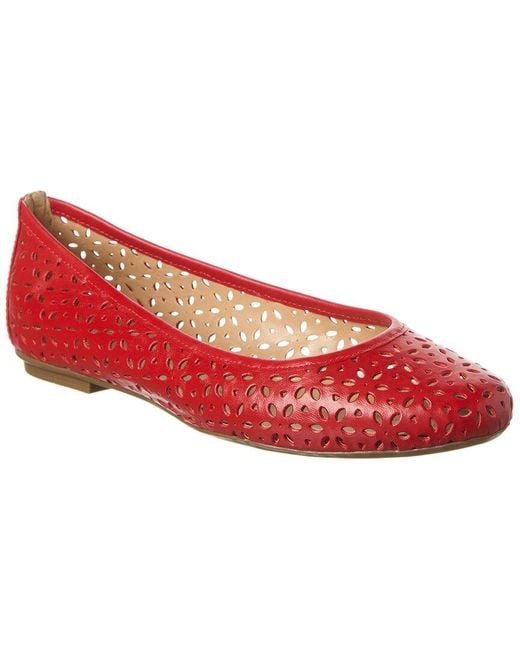 French Sole Red Leyla Laser Cut Leather Flat