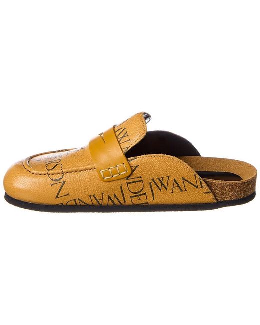 J.W. Anderson Brown Logo Leather Mule