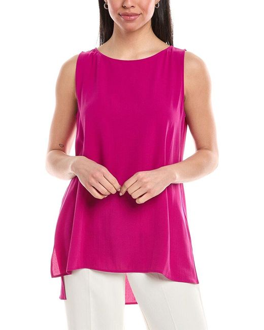 Eileen Fisher Pink Bateau Silk Tunic