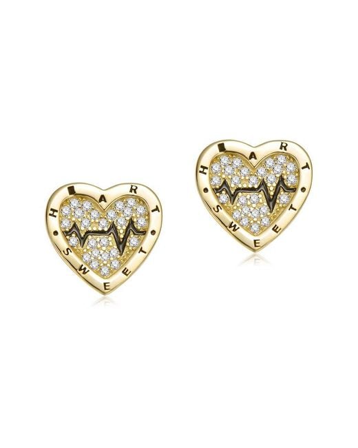 Rachel Glauber Metallic 14K Plated Cz Stud Earrings