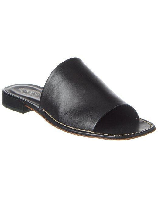 Tod's Black Leather Sandal